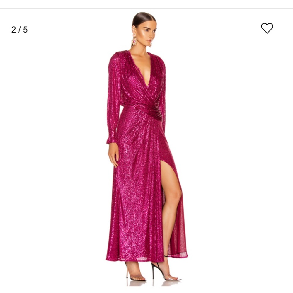 Jonathan Simkhai Sequin Draped Front Gown Dress - image 2